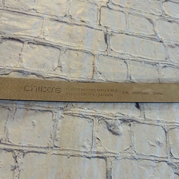 CHICO’S BACK GENUINE LEATHER CHOCOLATE BROWN BELT WITH BRASS TONE BUCKLE S/M - Picture 7 of 13